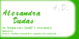 alexandra dudas business card